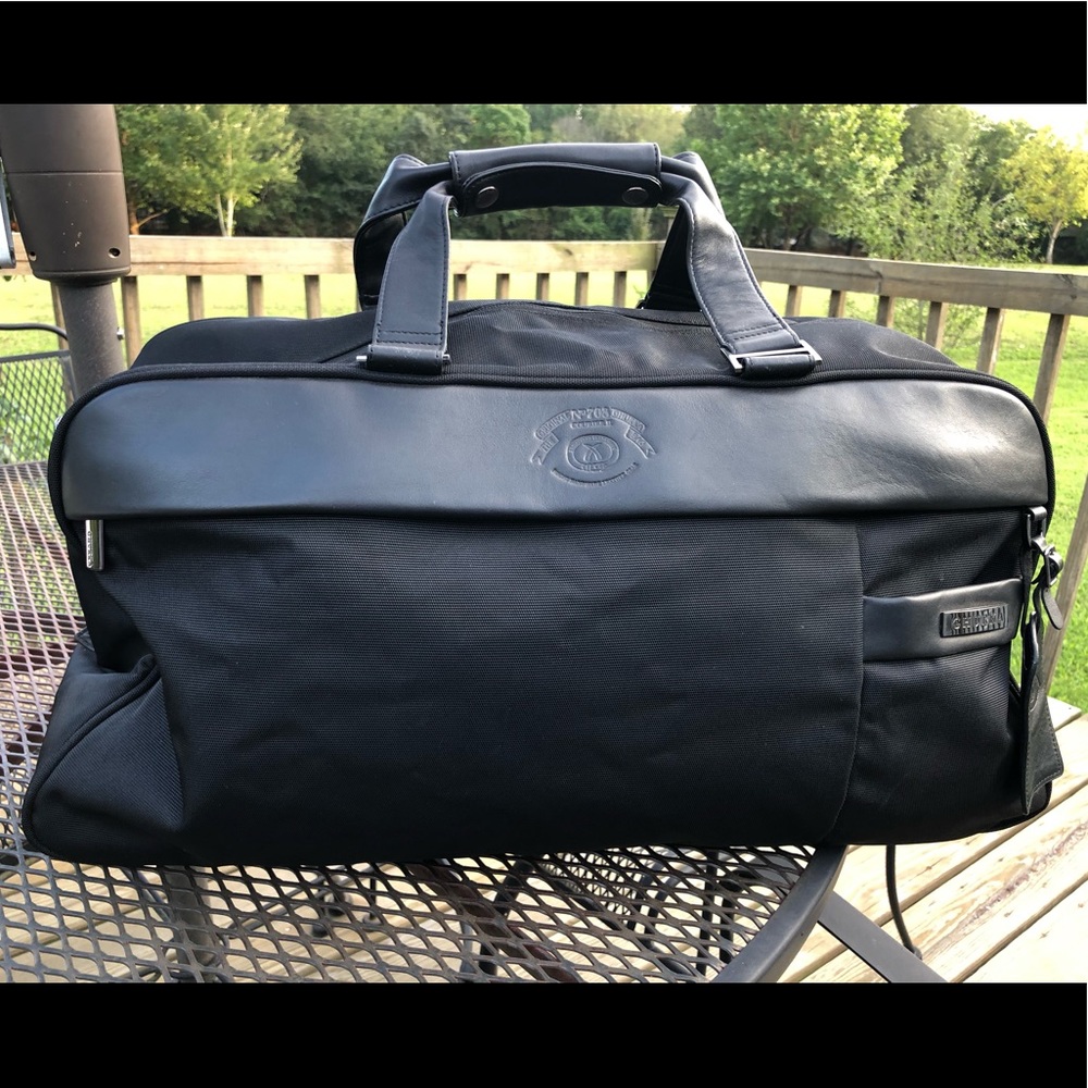 NEW Black Ghurka Duffle Bag with Leather Trim.